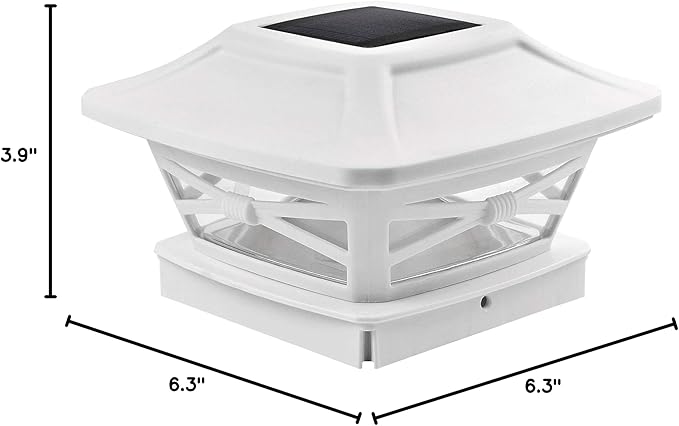Davinci Lighting Renaissance Solar Outdoor Post Cap Lights - Includes Bases for 4x4 5x5 6x6 Posts - Bright LED Light - Pearl White (1 Pack)