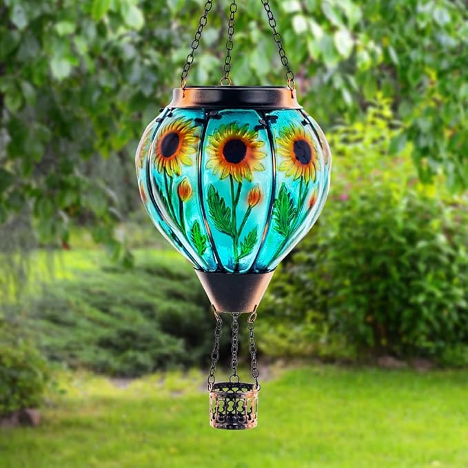 Sunflower Solar Lanterns, Waterproof LED Porch Lights