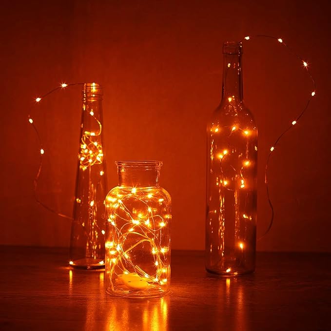 6-Pack 3ft Christmas LED String Lights, Waterproof Timer Lights