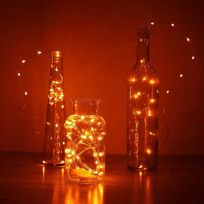 6-Pack 3ft Christmas LED String Lights, Waterproof Timer Lights