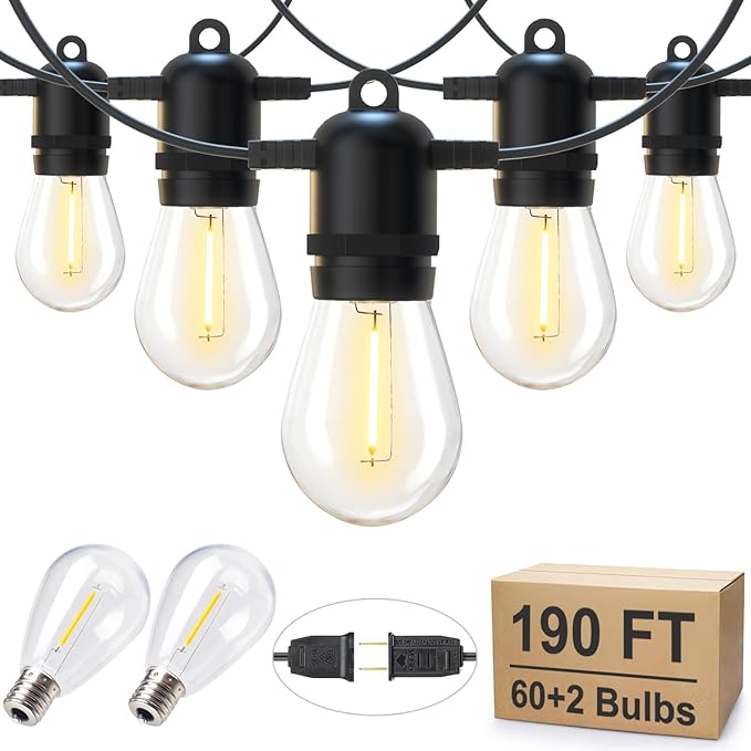 Christmas Twinkle Lights, 190ft Waterproof for Patio