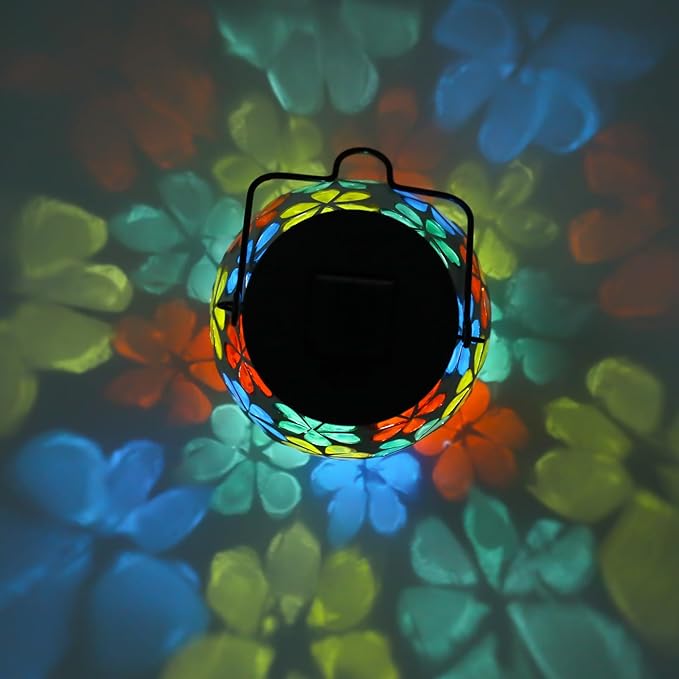 Mosaic Solar Backyard Lanterns, Metal Waterproof LED
