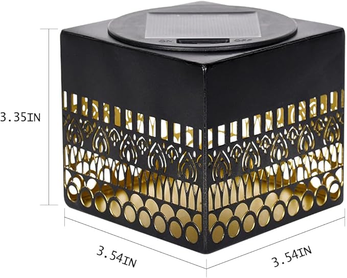 Retro Solar Table Lantern Outdoor Waterproof, Solar Projection Desk Lamp for Courtyard Metal Tabletop Light Desktop Decorative Lamp-Atmosphere Landscape Garden Light (Warm White)