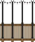 4-Pack Metal String Light Poles, 5ft Patio Stands