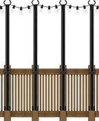 4-Pack Metal String Light Poles, 5ft Patio Stands