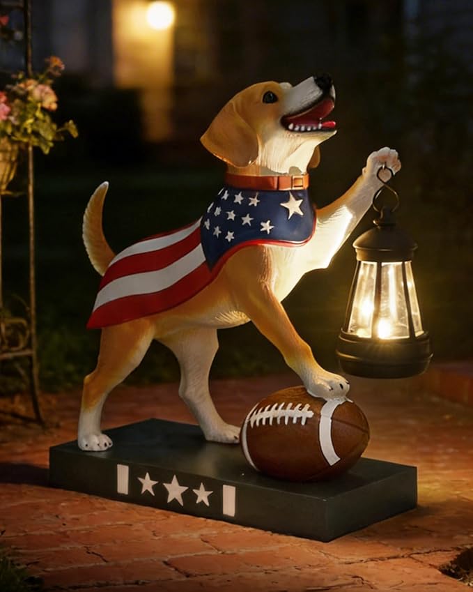 Solar Dog Statue Light, Yard Decor