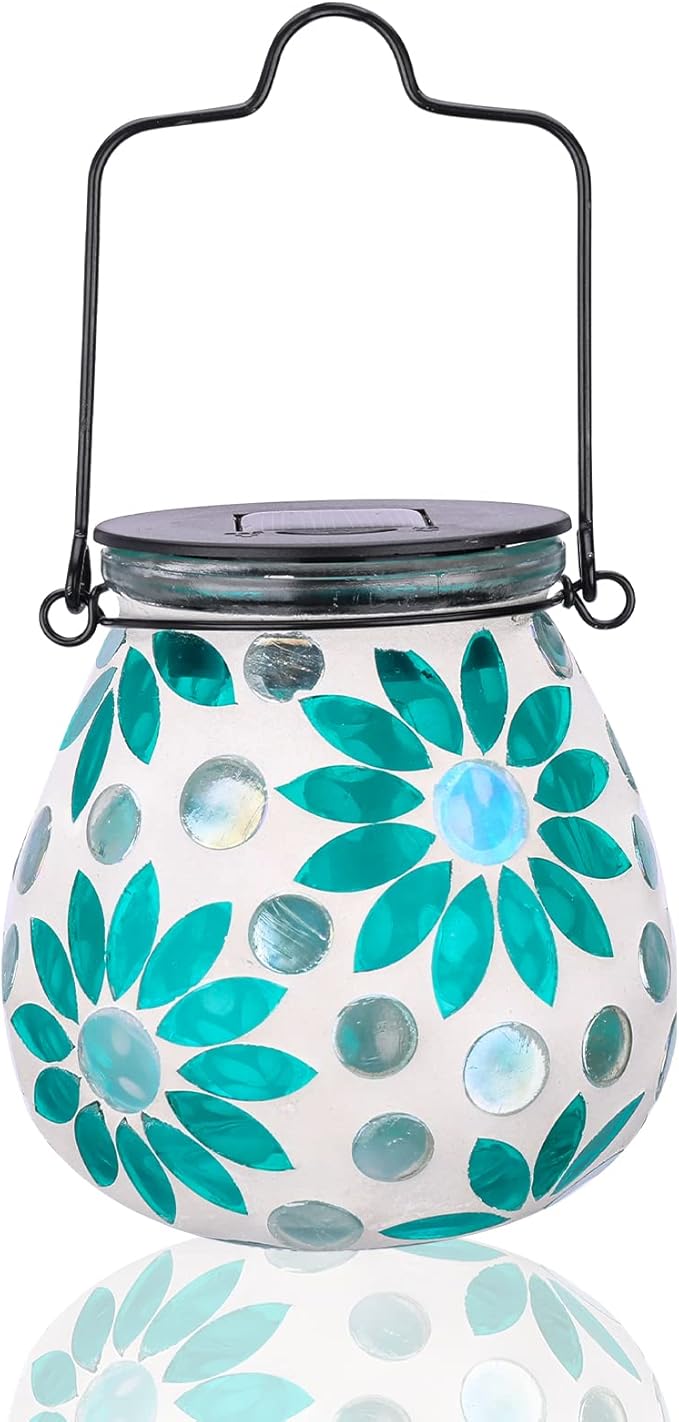 Mosaic Solar Outdoor Lanterns, Charming Waterproof LED