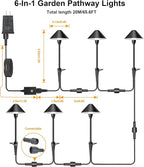 6-Pack Solar Pathway Lights, Waterproof LED Garden Lights