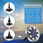 16-Pack White In-Ground Solar Lights, Flat LED Driveway