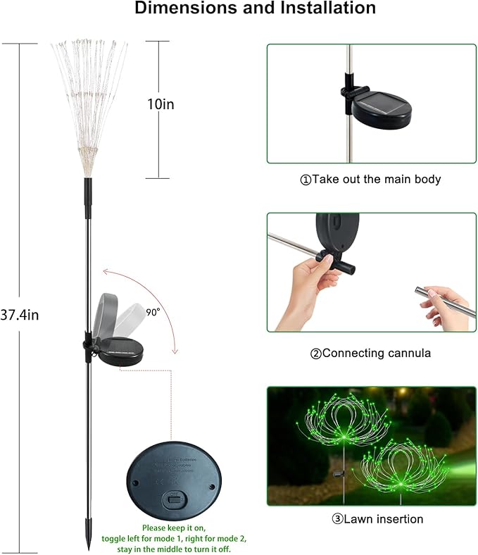 Solar Driveway Path Lights 2-Pack, Waterproof