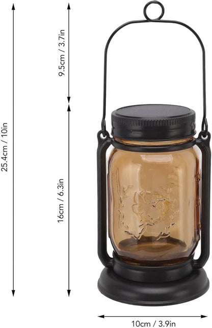 Outdoor Garden Hanging Lanterns, Outdoor Solar Lantern Auto Sensing ABS Glass Soft Warm Light Mason Jar Solar Light for Garden Backyard Ground