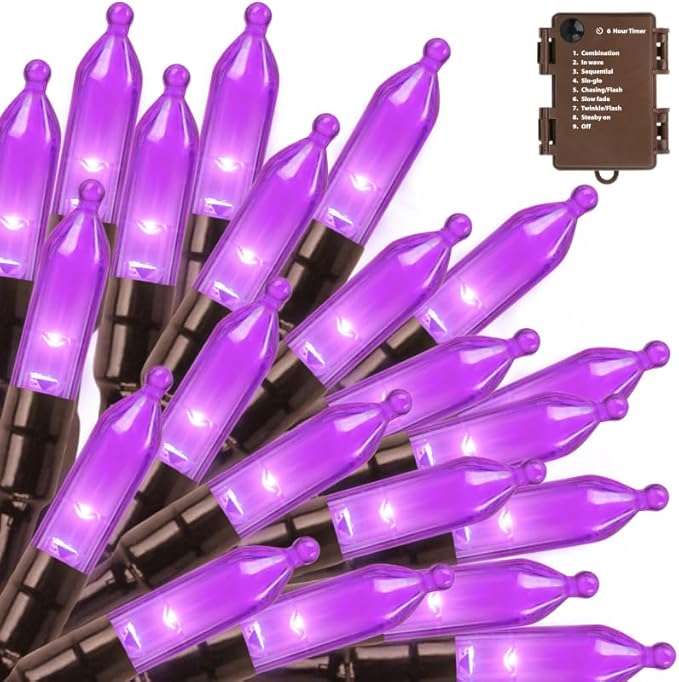 Halloween Porch String Lights, 18ft 50 LED Waterproof