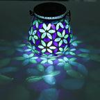 Mosaic Solar Lantern Set, Rustic Garden Lighting