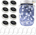 8-Pack Outdoor String Lights, Cool White Waterproof LED