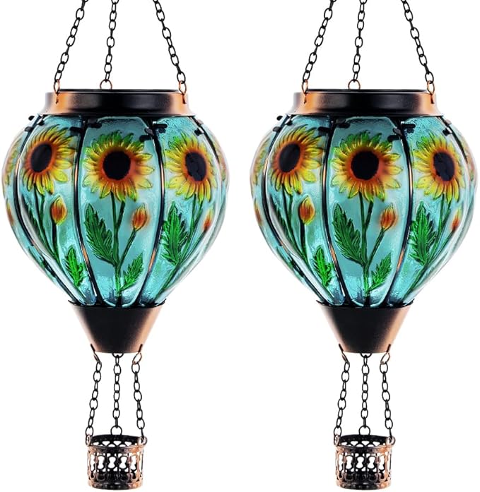 Sunflower Solar Lanterns, Waterproof LED Porch Lights