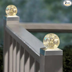 Warm White Deck Post Cap Lights, Solar LED