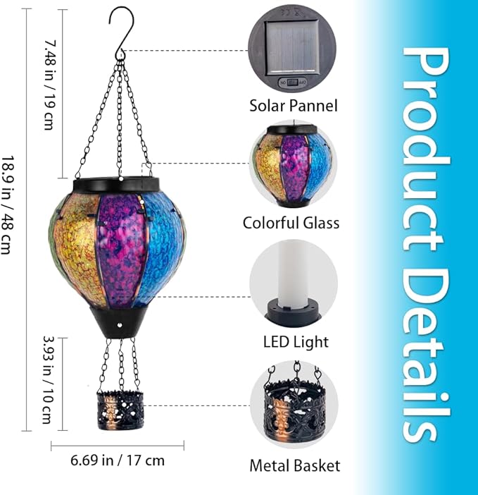Garden Solar Garden Lanterns, Elegant Waterproof LED