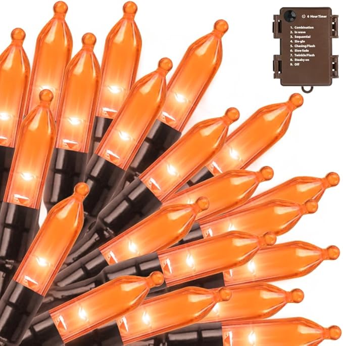 Halloween Fairy Lights, 18ft 50 LED Battery Twinkle Lights
