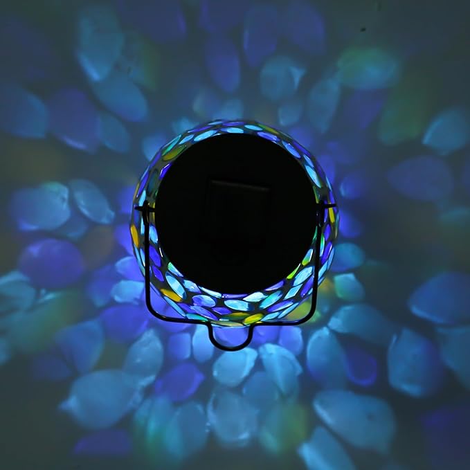 Metal Mosaic Solar Lanterns for Patio, Waterproof LED