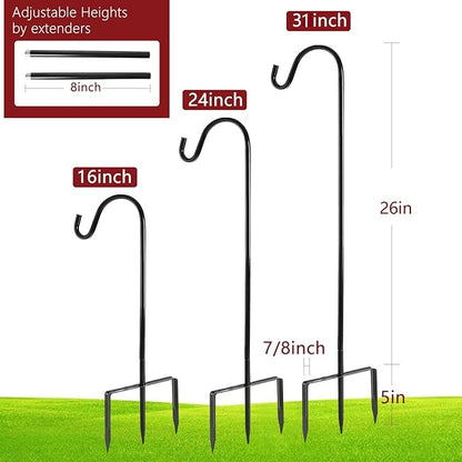 2-Pack 2" Shepherd's Hooks, Heavy-Duty Garden Stakes