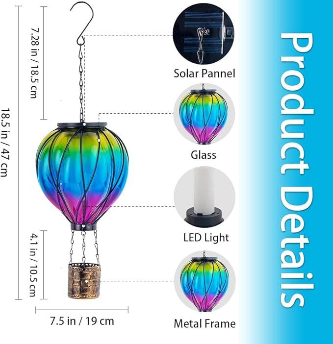 Hanging Solar Backyard Lanterns, Elegant Waterproof LED