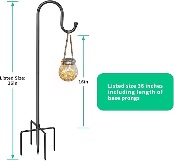 Heavy-Duty Shepherd's Hooks 2-Pack, 36" Garden