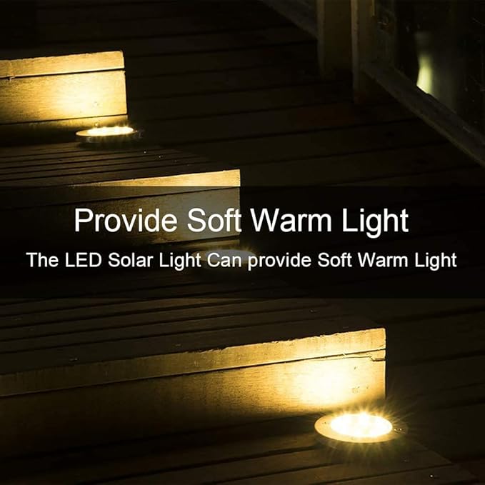 ZGWJ Solar Ground Lights,12 Pack Waterproof Solar Garden Lights, Upgraded Outdoor Garden Waterproof Bright in-Ground Lighting, Landscape Lighting for Pathway,Yard,Deck,Lawn,Patio,Walkway Warm White