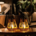 2-Pack Elegant Garden Solar Lanterns for Yard, Waterproof LED
