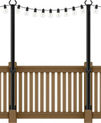 2-Pack Metal String Light Poles, 5ft Party Stands