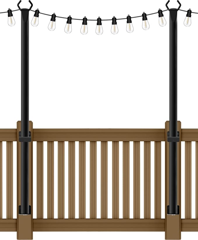 2-Pack Metal String Light Poles, 5ft Party Stands