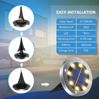 12-Pack Flat Solar Landscape Lights, Waterproof LED