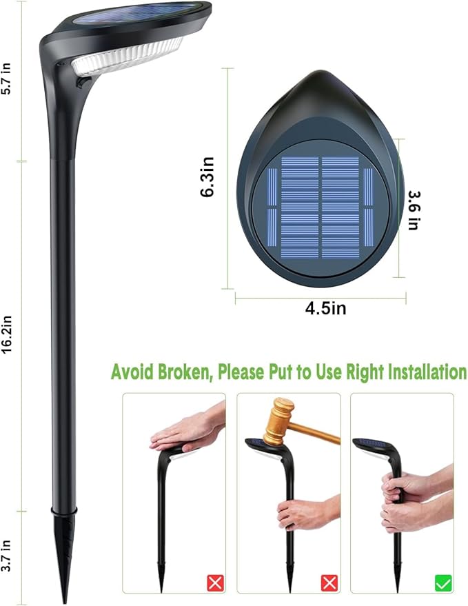 Solar Pathway Lights 4-Pack, Garden LED