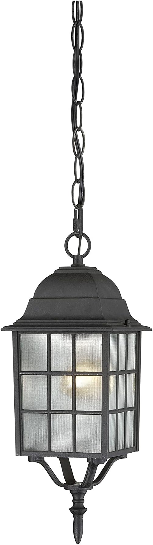 Nuvo Lighting 60/4913 Adams One Light Hanging Lantern 100 Watt A19 Max. Frosted Glass Textured Black Outdoor Fixture