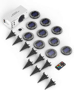 10-Pack Solar Ground Disk Lights, Waterproof LED