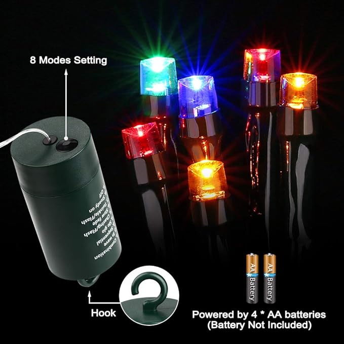 Christmas String Lights, 72ft 200 LED Waterproof Twinkle Lights