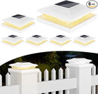 6-Pack Bright Solar Post Cap Lights for Patio, LED