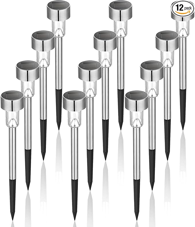 Solar Garden Path Lights 12-Pack, Waterproof
