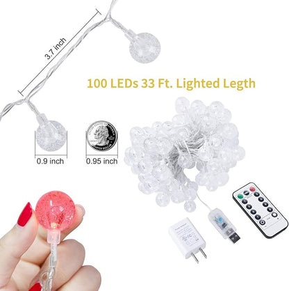 Outdoor String Lights, 33ft Warm White Waterproof LED