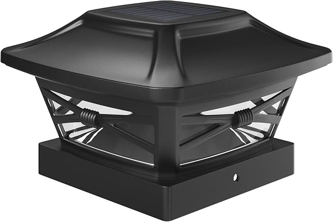 Davinci Lighting Renaissance Solar Outdoor Post Cap Lights - Includes Bases for 4x4 5x5 6x6 Posts - Bright LED Light - Slate Black (1 Pack)