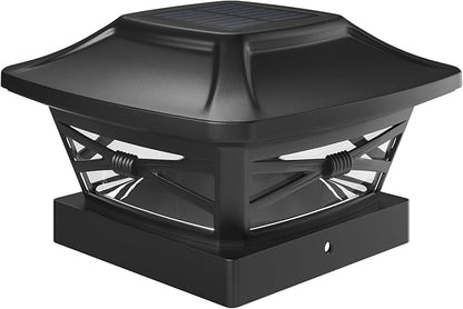 Davinci Lighting Renaissance Solar Outdoor Post Cap Lights - Includes Bases for 4x4 5x5 6x6 Posts - Bright LED Light - Slate Black (1 Pack)