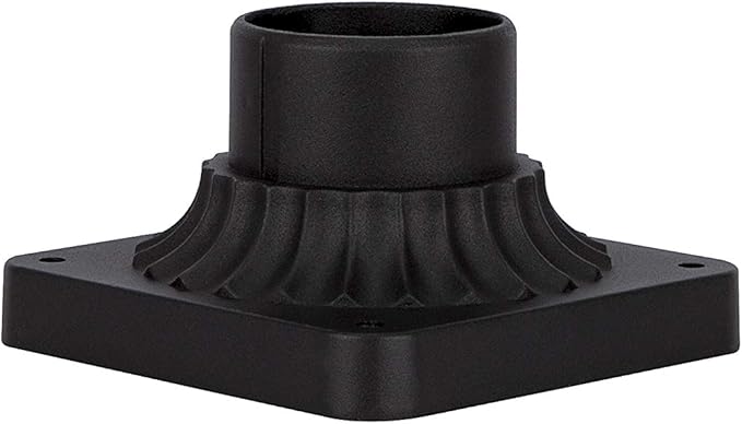 LIT-PaTH Outdoor Post Light Mounting Base, Pier Mount Base with Matte Black Finish, 2-Pack