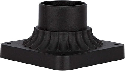 LIT-PaTH Outdoor Post Light Mounting Base, Pier Mount Base with Matte Black Finish, 2-Pack