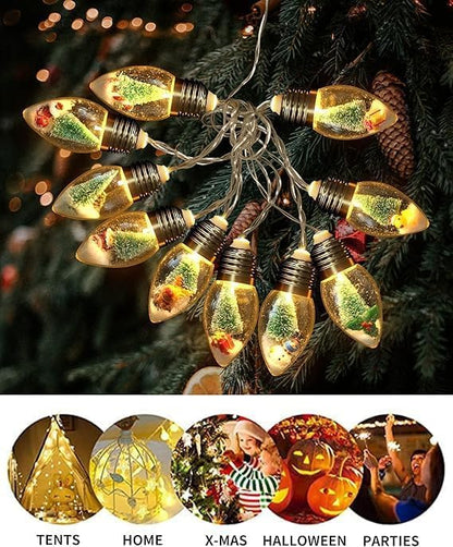 Christmas Patio String Lights, 6ft 10 LED Waterproof