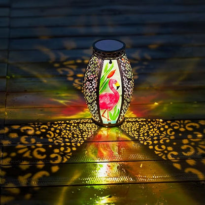 STARSOUL Solar Lantern Outdoor Waterproof, Hanging Solar Lantern for Patio Garden Yard Decor, Flamingo Garden Decor, Flamingo Gift for Women