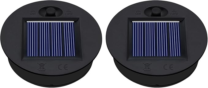 ZNYCYE 2 Pack Solar Light Replacement Top(Top Size 2.76inch, Bottom Size 2.36 inch) Waterproof Solar Lanterns Replacement top for Outdoor DIY Hanging Lanterns(Warm White)