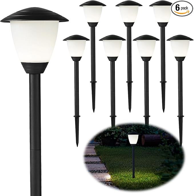 Solar Walkway Path Lights 6-Pack, IP65 Waterproof