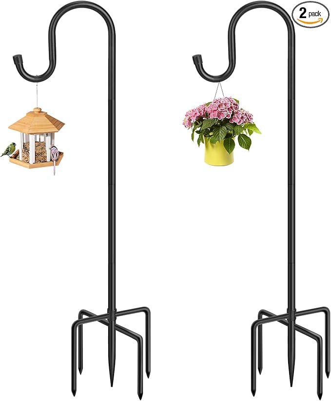 2-Pack 36" Garden Shepherd Hooks, Iron Plant Hangers