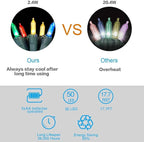 2-Pack Christmas LED String Lights, Waterproof Timer Lights