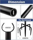 Metal String Light Poles, 10ft Patio Light Stands