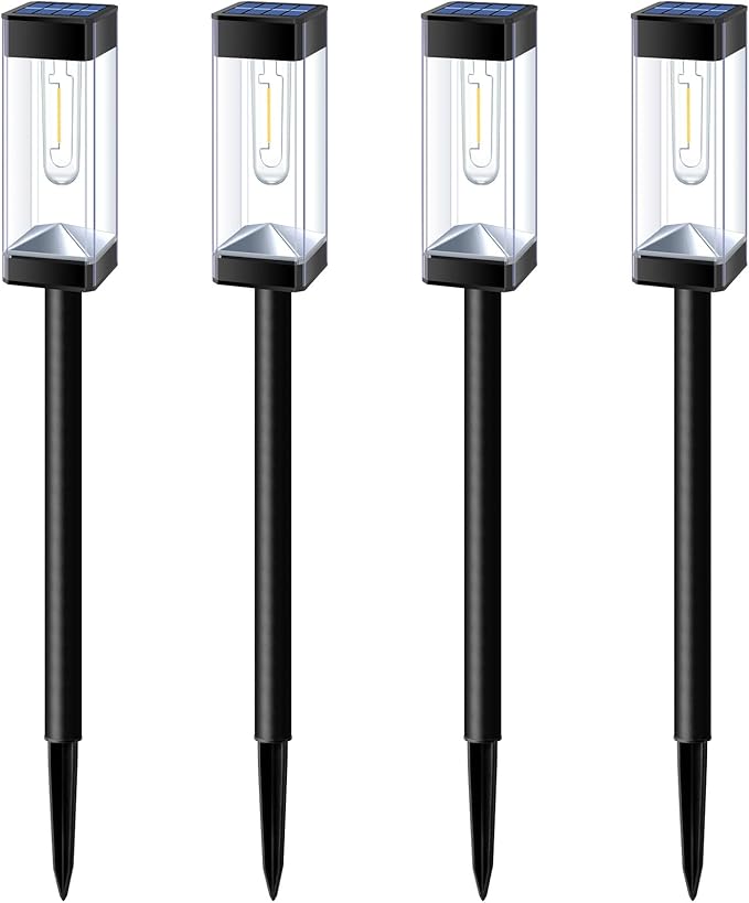 4-Pack Solar Pathway Lights, Waterproof LED Yard Lights